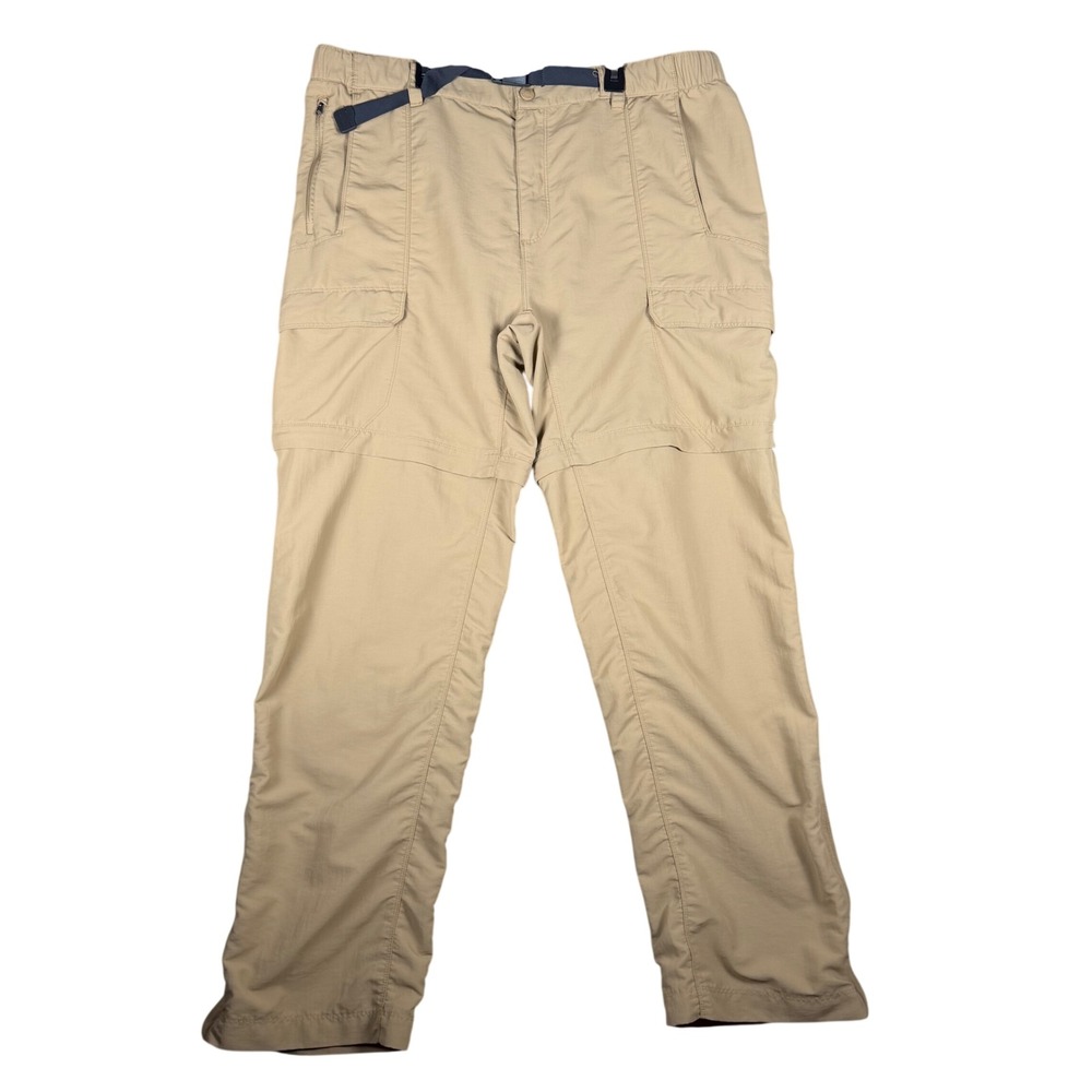 The North Face Mens XL Long Convertible Hiking Cargo Pants Khaki Tan Nylon Belt